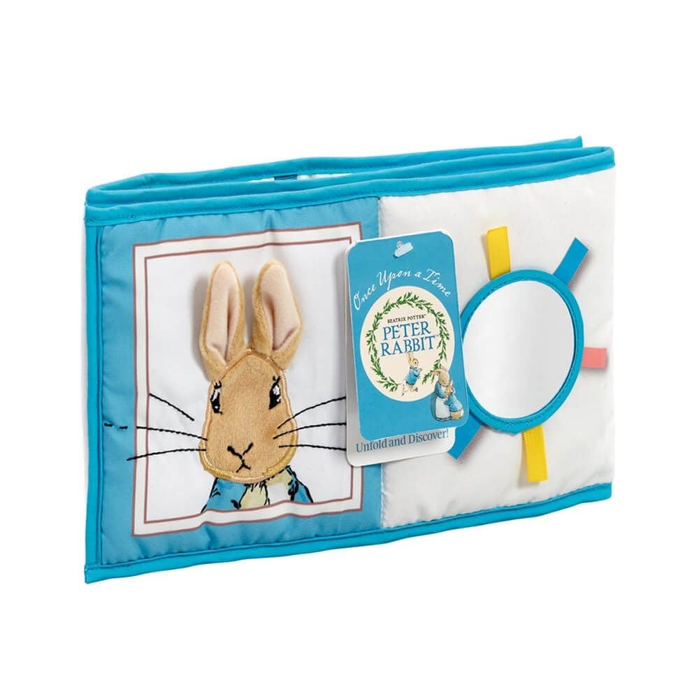 Peter Rabbit Unfold & Discover Baby Book - Toddler Busy Book with Mirror, Teether & Crinkle Textures - Ideal for Tummy Time & Motor Skills Development