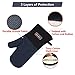 Yutat Oven Gloves, Oven Mitts Heat Resistant 550 Degrees - Made with Quilted Lining and Soft Cotton Lining, Protect Your Hand Professionally During Baking,BBQ and Cooking - 1 Pair 14 Inch Navy