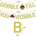 Gobble Till You Wobble Banner Gold Glitter | Thanksgiving Banner | Thanksgiving Decorations | Fall Thanksgiving Turkey Day Decor | Thanksgiving Party Decorations Supplies Home office Decor