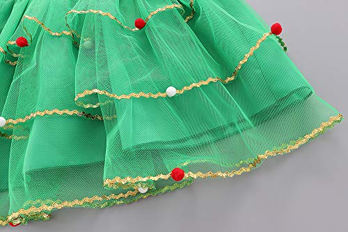 Toddler Kids Baby Girls Outfits Christmas Tree Dress Red Green Tutu Skirt Clothes Set Winter
