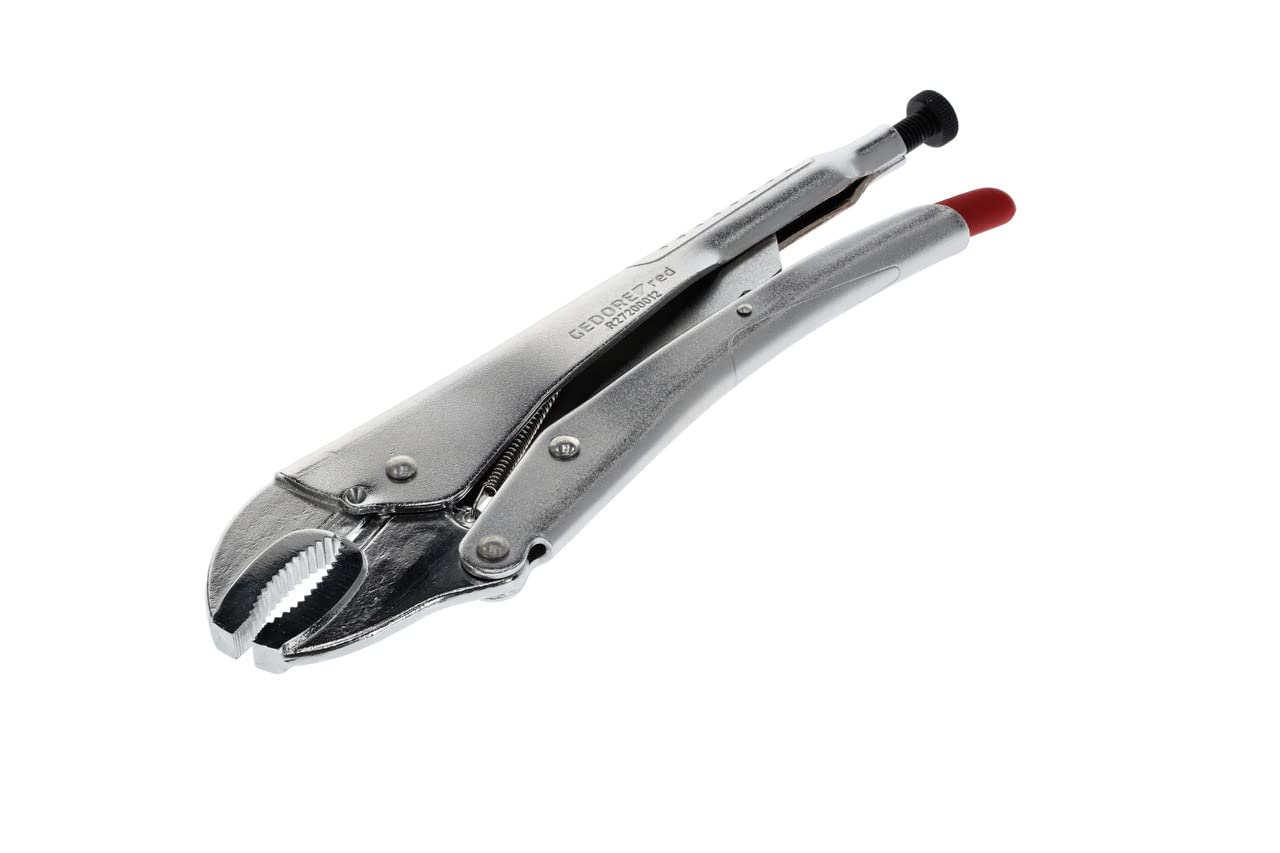 Gedore Red Grip Pliers with Self-Clamp Function, 6 cm Span, Adjustment Screw and Release Lever, Chrome Vanadium Steel, 12 Inch Length