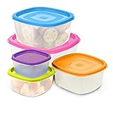 Food Storage Containers, PYRUS ehomelife 5pcs Stackable Food Containers Fresh-keeping for Microwave Safe
