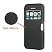 MTRONX Phone Case for Apple iPhone 5s, iPhone 5, iPhone SE, Window View Magnetic Closure Twill PU Leather Ultra Folio Flip Slim Case Cover - Black(MG1-BK)