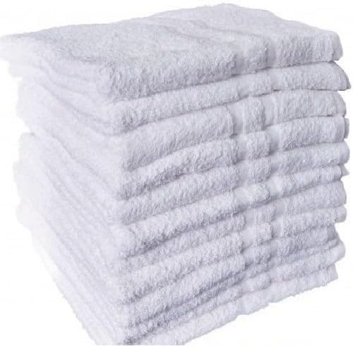 12 New White Cotton Hotel Hand Towels 16x27 By OMNI LINENS