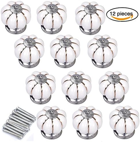 Cabinet Knobs,12 Pieces 40mm Ceramic Knobs for Dresser Drawers Decorative Replacement Knob Door Pull Handle