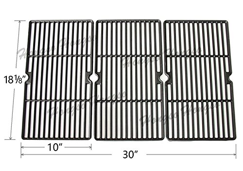 Hongso PCE993 Matte Cast Iron Cooking Grid Replacement For Charbroil 463224912, 463231711, Kenmore 415.16135, 415.16135110 And Cuisinart, Ceramic Grills; Aftermarket Replacements, Set Of 3