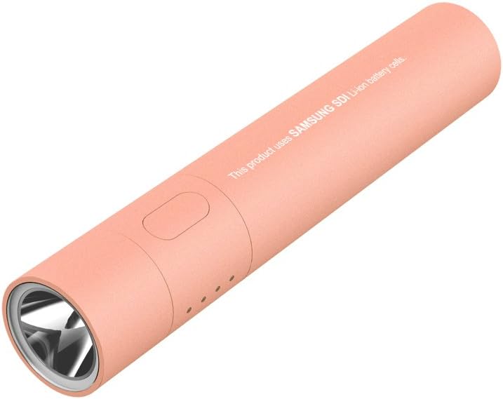 TSST SAMSUNG SDI battery cell Ultra Portable 3,000mAh External Battery Power Bank Charger with detacheable Flashlight for Samsung Galaxy, iPhone, iPad, HTC, and More (Pink), Ultra high charging speed 1.5A Max