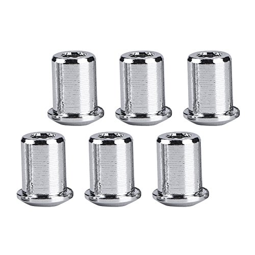 Electric Guitar Bassmounting Ferrules, 6pcs Solid Durable Metal Material with Hole Bridge Strong Vibrate Sound for Electric Guitar Instrument Lovers(#1)