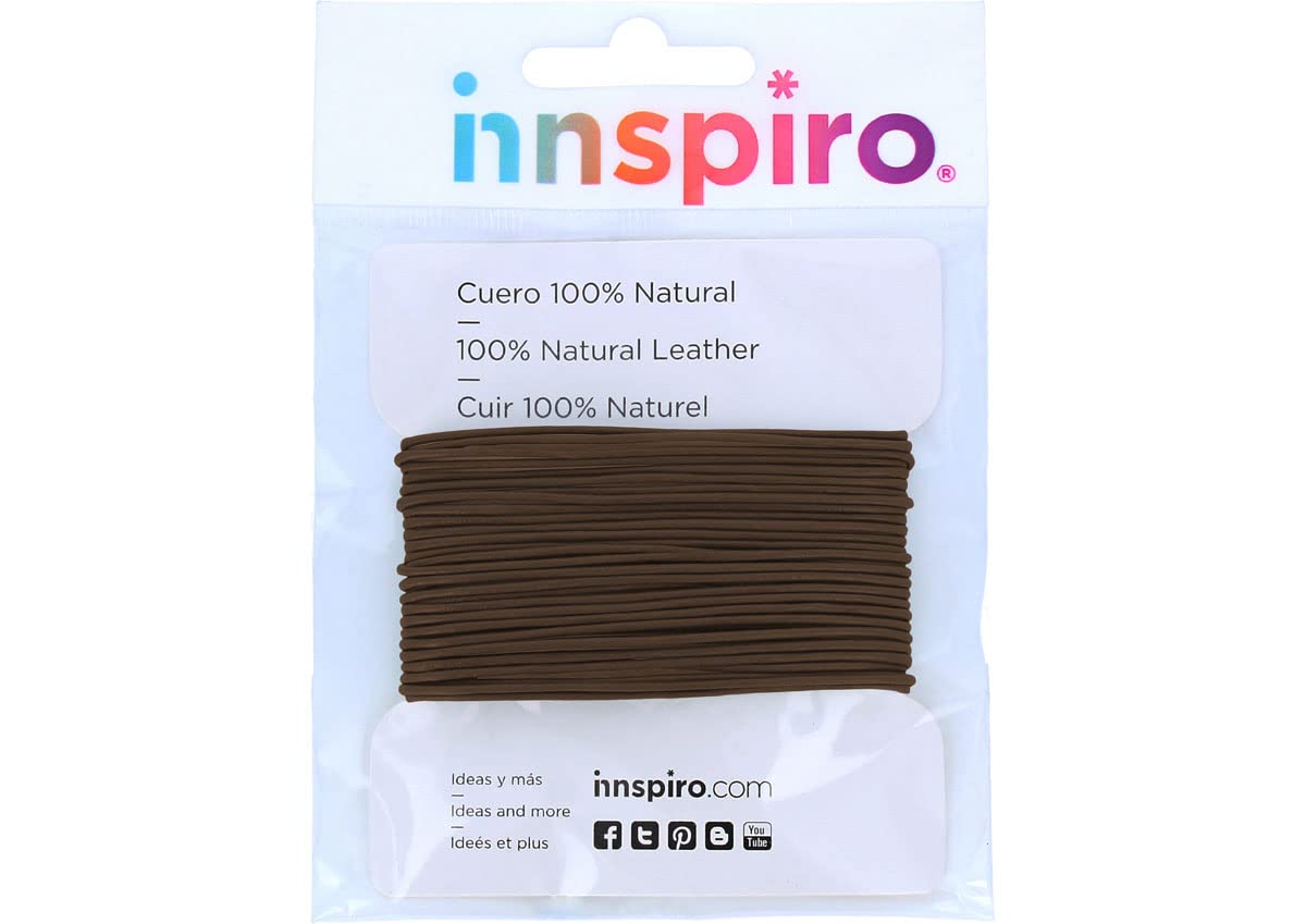 INNSPIRO Natural Leather Cord Light Brown 2mm 5m — image 1