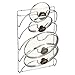 mDesign Metal Wire Pot and Pan Lid Rack Organizer for Kitchen Cabinet Doors or Wall Mount - Upright Storage Holder with 5 Slots - Chrome