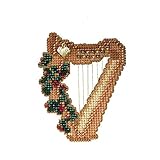 Harp Beaded Counted Cross Stitch Ornament Kit Mill Hill 2007 Holiday Harmony MH167304