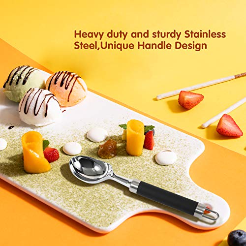 Ice Cream Scoop, Heavy Duty Stainless Steel Icecream Scoop with Non