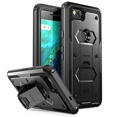 i-Blason Armorbox Case for Google Pixel 2, [Built-in Screen Protector] [Full Body] [Heavy Duty Protection ] [Kickstand] [Belt Clip] Shock Reduction Bumper Case(Black)