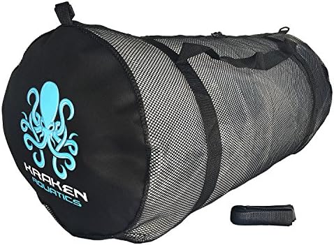 Mesh Duffle Gear Bag with Shoulder Strap for Scuba Diving, Snorkel, Swimming, Beach and Sports Equipment