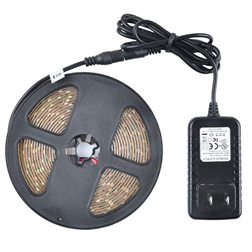 JUNWEN DC Power Supply 12V, LED Strip Lights Adapter, Transformer, UL Listed, 2A, 24W, Portable US Plug Power Converter for 3528 5050 2835 Strip Light
