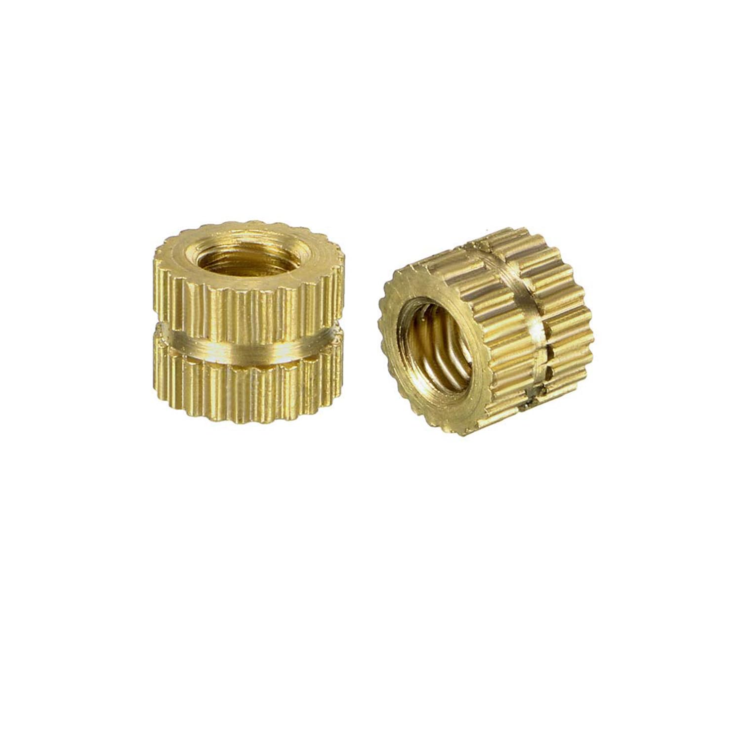 TOP-VIGOR 100Pcs Threaded Insert Knurled Nuts, M3 x 5mm x 5.3mm OD Brass Female Thread Knurled Nuts, Embedment Nut Insert for 3D Printer