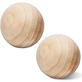 4 inch Wooden Balls, 2PACK Unfinished Round Wood Balls, 100mm Large Natural Wooden Balls for Crafts and DIY Decorative Projects