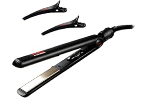 MHU Professional Titanium Hair Straightener 1 Inch Hair Flat Iron Negative Ionic Technology Straightening Iron Plus 2 x Salon