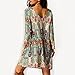 EFINNY Women Bohemian Long Sleeve Slim Tunic Beach Dress