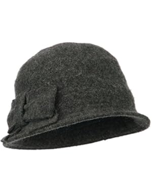 Women's Boiled Wool Cloche - Dark Grey