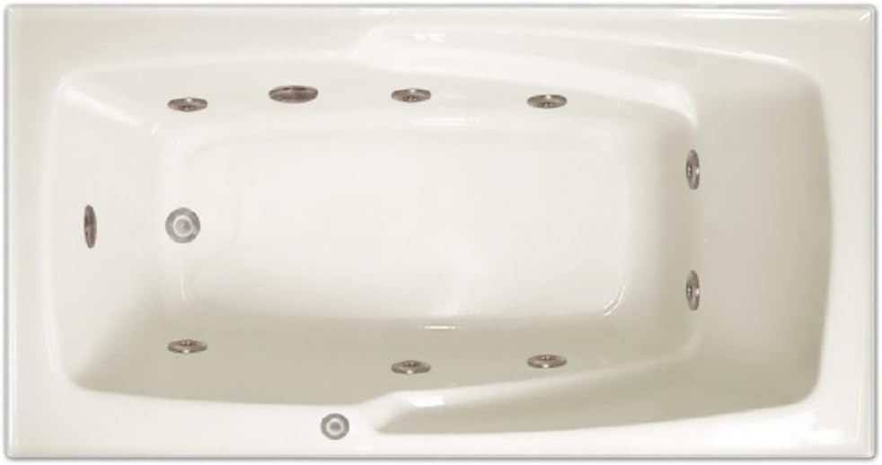 Signature Bath LPI16-W-RD Drop-In Whirlpool Bathtub with Stainless Jets - Right Drain, White