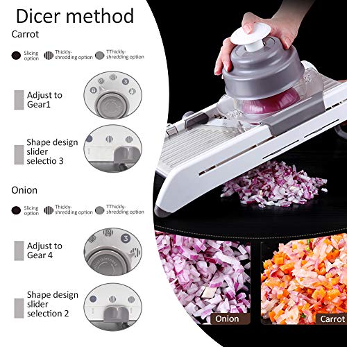 18 Types Adjustable Mandoline Slicer Stainless Steel Manual Cutter Vegetable Grater Julienne Slicer Fruit Waffle Kitchen Potato Cutter White