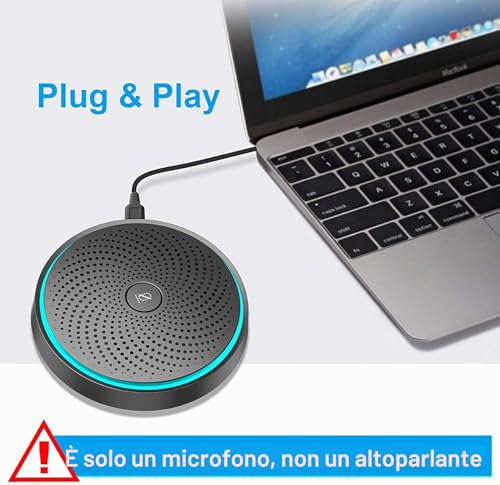 MONODEAL USB Conference Microphone, Microphone for PC Video Conference, Recording, Skype, Online Class, Games, Zoom, Plug & Play Compatible with Mac Windows PC