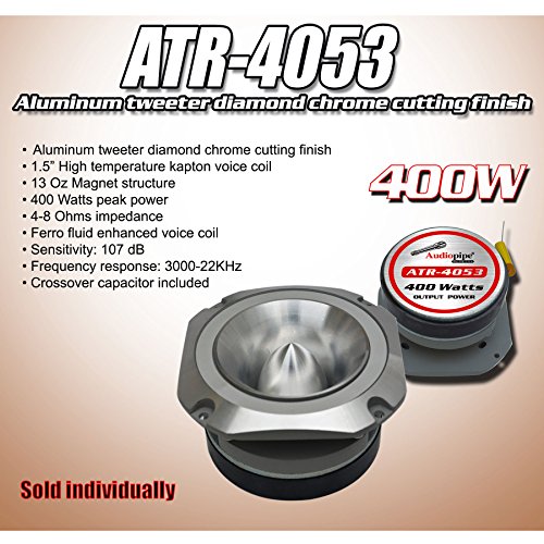 2) Audiopipe ATR-4053 400W 4-8 Ohm Chrome Aluminum Stereo Car Audio Tweeters
