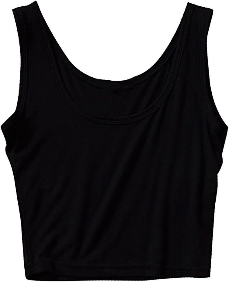 US&R Women's Modal Cotton Plain Solid Color Close Fitting Sporty Crop Top