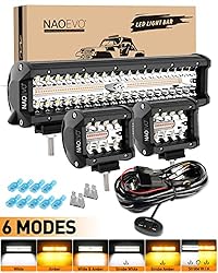 NAOEVO 12Inch 420W LED Light Bar 2PCS 4Inch 120W