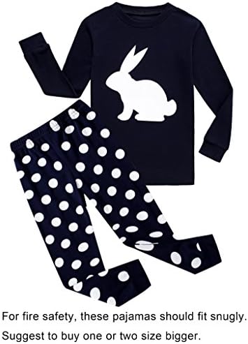 Barara King Big Boys Rabbit Easter Snug-Fit Pajamas 100% Cotton Black Pjs Clothes Infant Kid 8