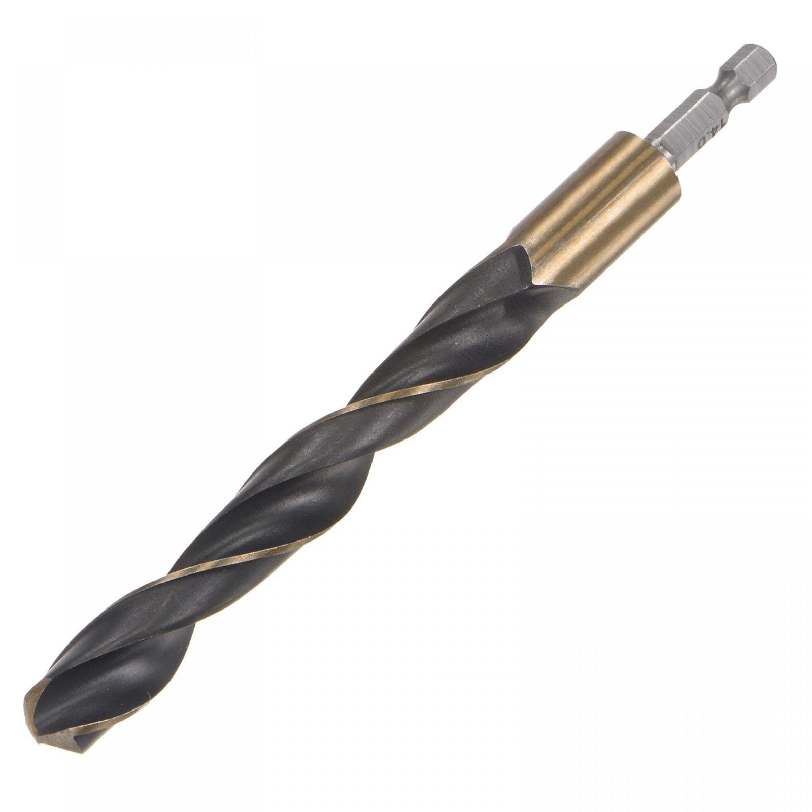TA-VIGOR 14mm Hex Shank Twist Drill Bit Set, 1/4 Inch Shank HSS High Speed Steel Drill Bit Set Quick Change Twist Drill Bits for Woodworking, Plastic and Metal