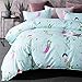 DeerHome Soft Children Duvet Cover Set Twin Blue Wave Small Mermaid Pattern Reversible Boys Girls Bedding Set 3 Pieces with 2 Pillow Cases Best Bedding Gifts for Kids