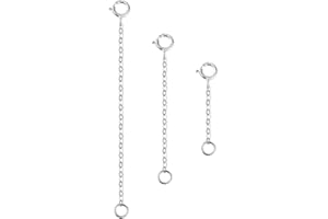 SXDMHYB 3 Pcs 925 Sterling Silver Necklace Extender Premium Stainless Steel Necklace Extender Lobster Necklace Extenders Removable Necklace Bracelet Anklet Extension for Women DIY Jewelry Making(1in 2in 3in）