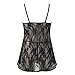 Women Babydoll Sexy Lingerie Transparent Sleepwear Lace Chemises OutfitBlack (2XL)