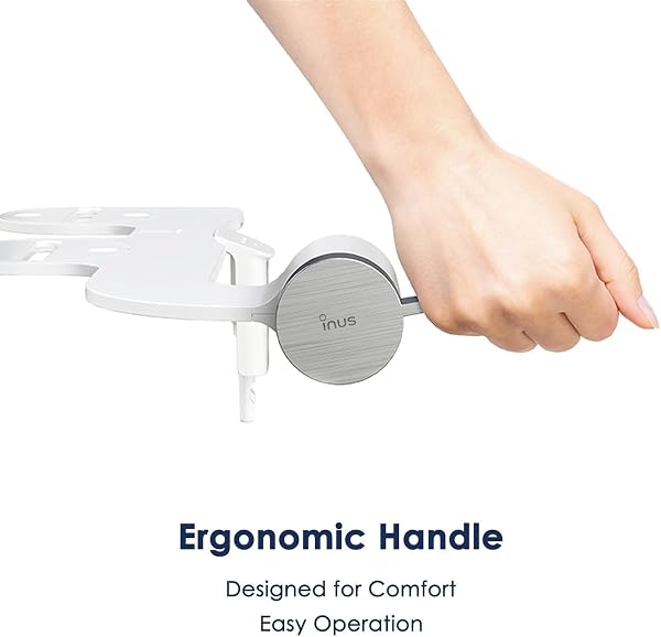 INUS DUAL NOZZLE BIDET ATTACHMENT FOR EXISTING TOILETS SEAT,SLIM NON-ELECTRIC BIDET TOILET SEAT ATTACHMENT WITH EASY-TO-HOLD DESIGN CONTROL-STAINLESS STEEL COLOR