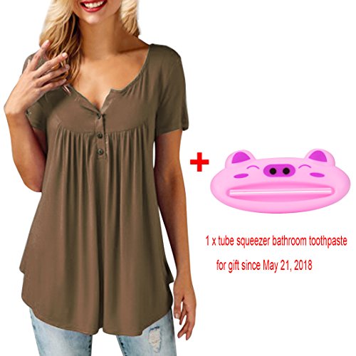 image for Paymenow Women V Neck Sexy Summer T Shirts Loose Short Sleeve Ruffled 