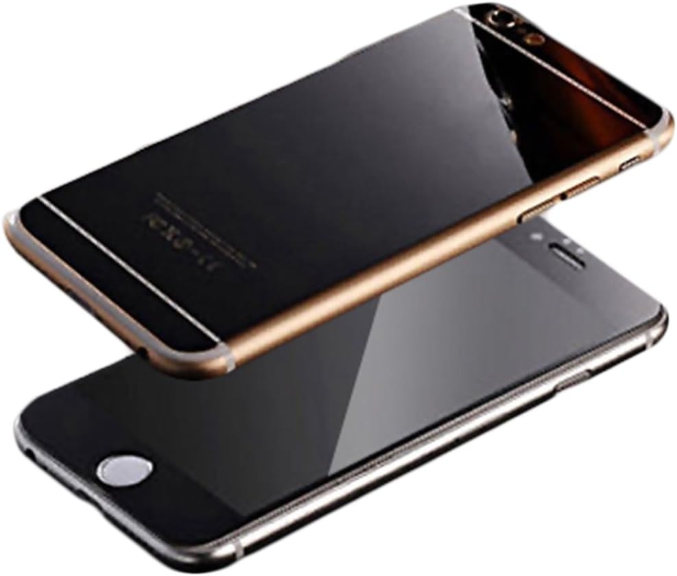 MobilePick for iPhone 7 Plus Mirror Film, Full Body [Front & Back] Colored Tempered Glass Screen Protector Decal Skin Sticker for Apple iPhone 7 Plus 4.7inch (Black)