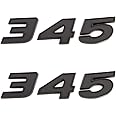 2Pcs 345 Emblems 3D Nameplate Premium Car Badge Decal Replatement for Challenger Chrysle 300c (Black)