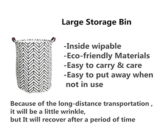 ESSME Large Laundry Hamper Waterproof Coating Canvas Fabric Storage Basket-Toy Organizer, Baby Nursery Hamper19.7×15.14" (Geometry) - Thumbnail 2