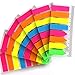 Fandamei 960 Pieces Neon Page Markers 6 Sets Translucent Page Flags Fluorescent Index Tabs Sticky Notes Tabs with 12 cm Measurement for Page Marker
