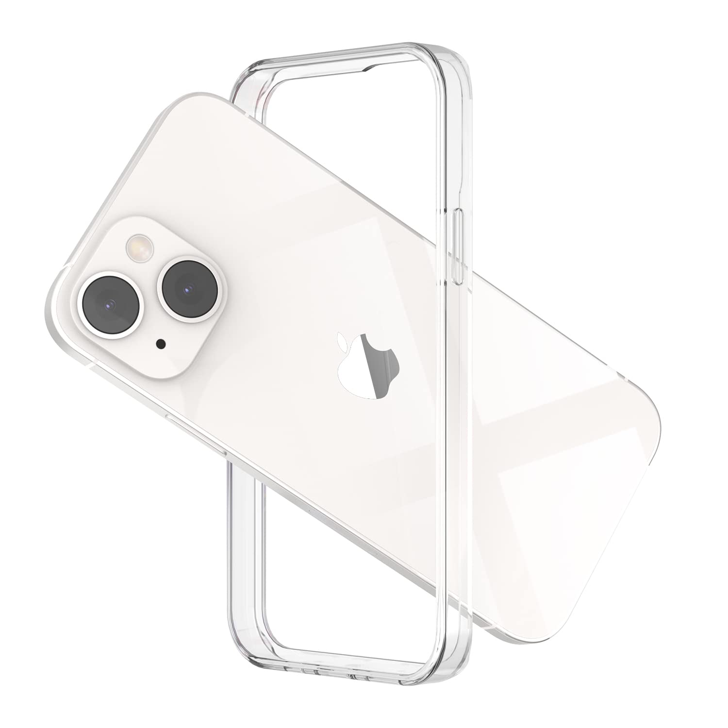 Photo 1 of ANHONG Clear Frame Case Compatible with iPhone 15/ iPhone 14 6.1 inch?2022? iPhone 13, Slim Fit Ultra Thin PC + Soft TPU No-Back Bumper Case