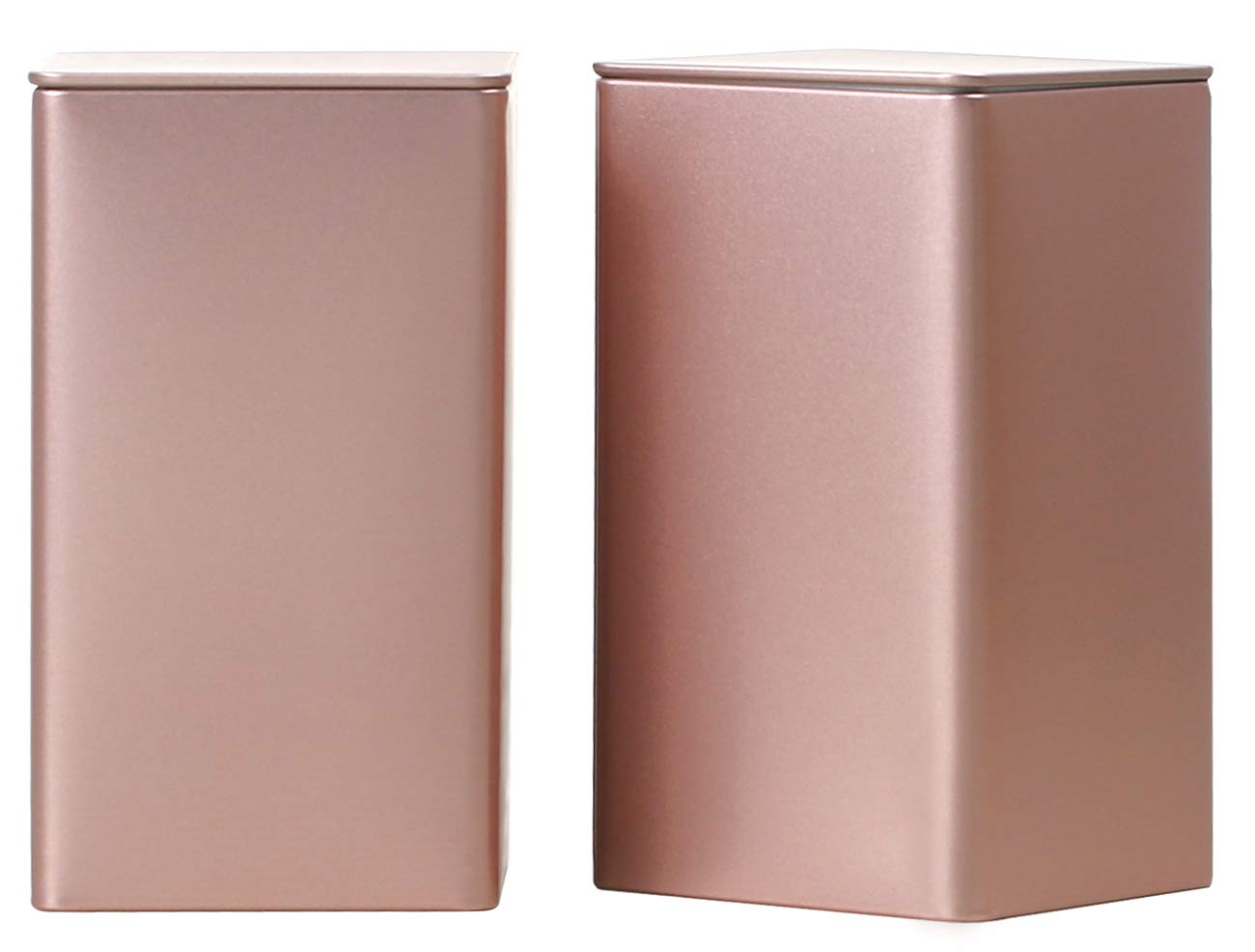 Tianhui Colorful Square Tin Can Empty Cube Steel Box Storage Container for Treats, Gifts, Favors, Loose Tea, Coffee and Crafts, Mini Portable Small Storage Kit (Rose Gold, 2-Large)