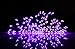 Solar String Lights Outdoor Waterproof, WOOHAHA 72ft 200LED Updated Version 6hrs Timer Function with USB Cable Solar Powered String Lights for Patio Garden Party Pathway (Purple)