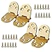 CBTONE 4 PCS Brass Butler Tray Hinge, 180 Degree Sewing Machine Table Flip Top Hinge, Round Edge Hinge for Butler Table/Folding Table/Furniture
