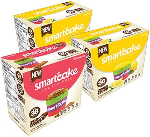 SMARTCAKE Bundle HAS 2X Lemon SMARTCAEK Boxes and 1x Cinnamon SMARTCAKE Box, They are Gluten Free, Sugar Free, Low CARB Snack Cakes: 6X Twin Packs (12 Individual Cakes)