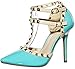tudded T-Strap Pointy Toe Pump Sandals