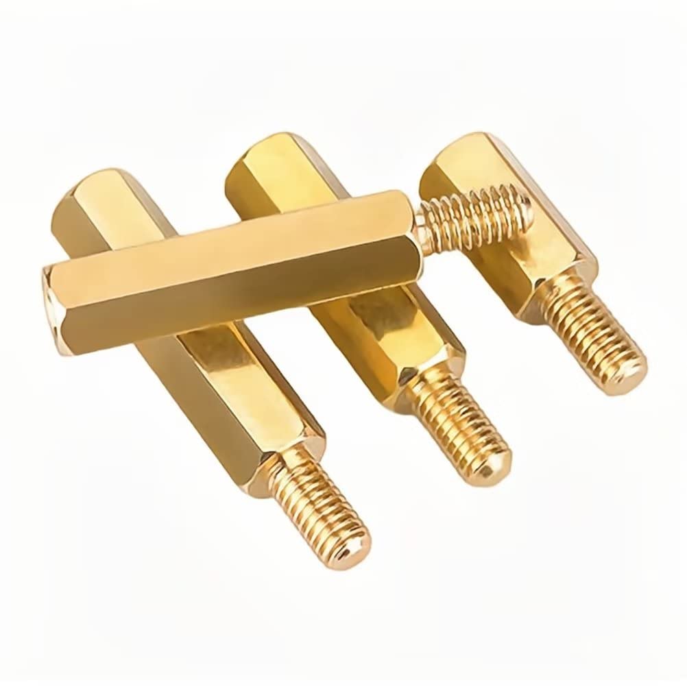 FEEIMOL Brass Male Female Hex Spacer Standoff Screw Nut Threaded Pillar M3x16+6mm (20 pcs)