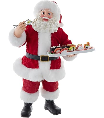 Amazon.com: Kurt S. Adler 10.5 Inch Fabriche Santa with Sushi