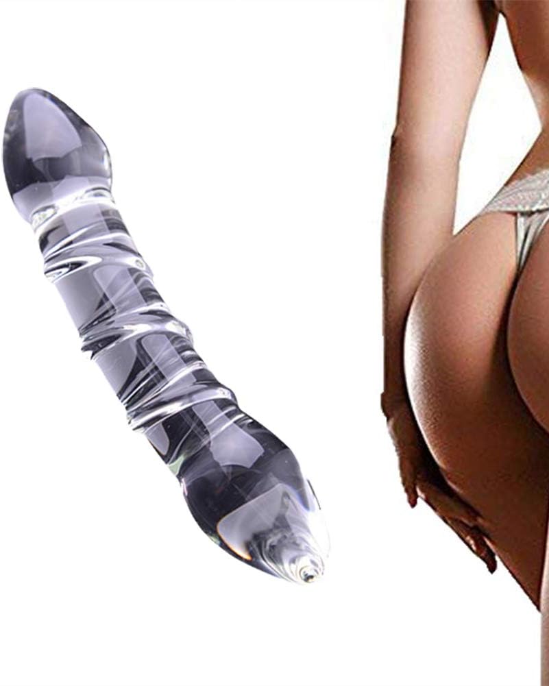 Amal Toys for Beginner T-Shirt Crystal Glass Plump Double Head Beads Style Insert Plugs Pleasure for Beginners and Advanced Users Transparent By SexTown